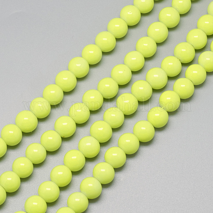 Chapelets de perles rondes en verre peint de cuisson DGLA-Q020-8mm-24-1