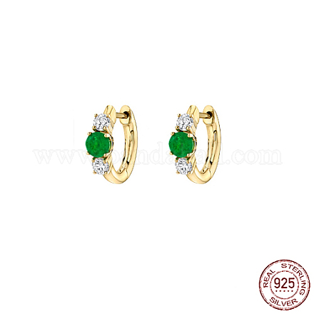 Серьги-кольца из настоящего серебра 18 карат с фианитами из 925 стерлингового серебра с микропаве TH4418-3-1