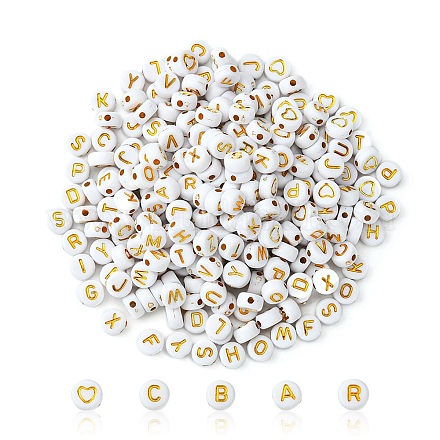 Perle acriliche bianche opache di 300 pz 2 stili MACR-YW0002-58C-1