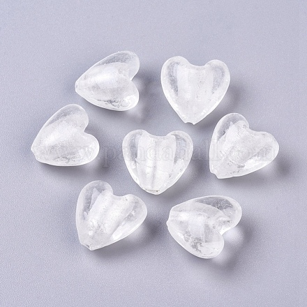 Perles en verre d'argent feuille manuelles FOIL-R050-20x13mm-17-1