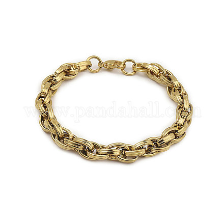 201 bracelets chaîne corde en acier inoxydable pour hommes BJEW-R313-06G-1