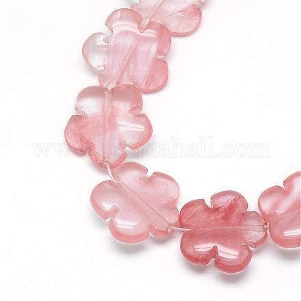 Cherry Quartz Glass Bead Strands G-T003-15-1