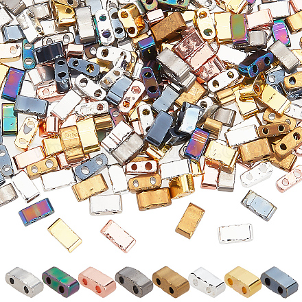 240шт 8 цвета гальванических стеклянных бусин SEED-AR0001-24-1