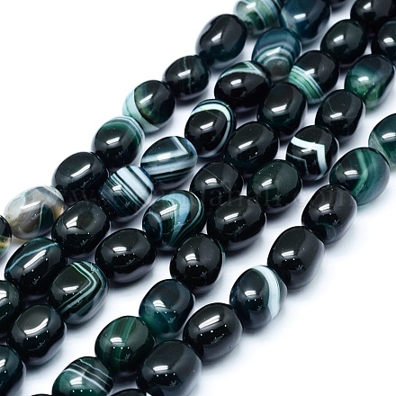 Natürliche & gefärbte Streifen Achat Perlen Stränge G-K264-01B-18-1