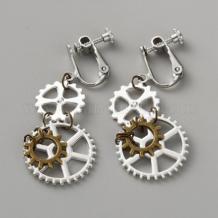 Серьги-клипсы из сплава для женщин EJEW-WH0033-47C-1