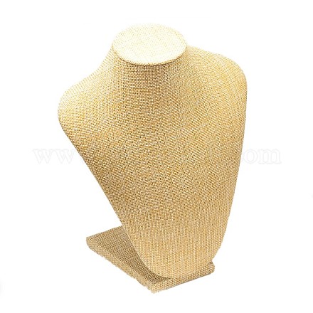 Wood Necklace Bust Displays NDIS-L001C-03B-1