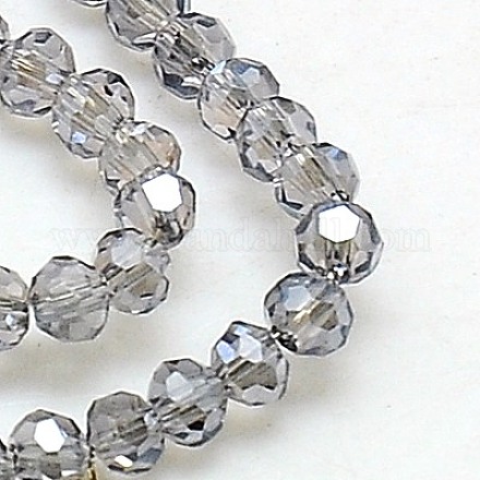 Faceted Round Electroplate Luster Pearl Plated Glass Beads Strands X-EGLA-F009-A01-1