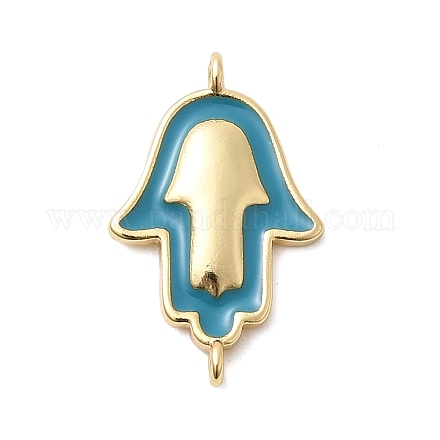 Подвески-соединители для рук с хамсой из латуни и эмали KK-H529-16G-1