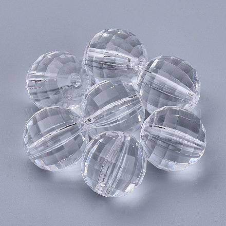 Abalorios de acrílico transparentes X-TACR-Q254-8mm-V01-1