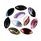 Dyed Natural Agate Cabochons, Horse Eye, Mixed Color, 40x20x7mm