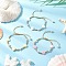 3Pcs Adjustable ABS Plastic Imitation Pearl Beaded Braided Bead Bracelets for Women, Shell Shape, Mixed Color, Inner Diameter: 1-7/8~3-3/8 inch(4.75~8.7cm)