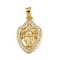 Brass Micro Pave Cubic Zirconia Pendants, Religious Theme, Virgin Mary, Cadmium Free & Lead Free, Real 18K Gold Plated, Human, 23x15x3.5mm, Hole: 4x2.5mm