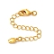 Brass Chain Extender, with Flower Charms and Lobster Claw Clasps, Golden, 75mm