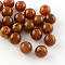Round Imitation Gemstone Acrylic Beads, Saddle Brown, 8mm, Hole: 2mm