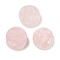 Natural Rose Quartz Cabochons, Flat Round, 15x6.5~9.5mm