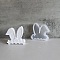Easter Theme DIY Display Silicone Molds, Resin Casting Molds, for UV Resin, Epoxy Resin Craft Making, Candle Making, Rabbit Ear, White, 93x100x21.5mm
