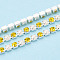 Iron Rhinestone Cup Chains, with ABS Plastic Imitation Pearl, with Spool, Silver, Gold, 2.5x2x2mm, about 10yard/Roll
