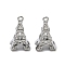 304 Stainless Steel Pendants, Eiffel Tower Charm, Stainless Steel Color, 16x9.5x10mm, Hole: 1.4mm