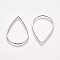 304 Stainless Steel Linking Rings, for Jewelry Making, Teardrop, Stainless Steel Color, 25x16.5x0.8mm, Inner Diameter: 23x15mm