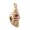 Brass Micro Pave Cubic Zirconia Pendants, Skull Charms, with Jump Ring, Cadmium Free & Lead Free, Rack Plating, Long-Lasting Plated, Golden, 11x6x2.5mm, Hole: 3mm