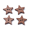 Baking Paint Wooden Buttons, 2-Hole, Vintage Style, for Clothing & Bag Accessories, Star, Saddle Brown, 18x19x3.5mm, Hole: 1.6mm