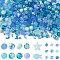 Mixed Styles Glass Beads, Mixed Shapes, Deep Sky Blue, 2~9x1.5~9mm, Hole: 0.8~1.6mm