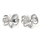 Brass Studs Earrings, Long-Lasting Plated, Lead Free & Cadmium Free, Bowknot, Platinum, 17x22mm