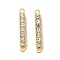 Ion Plating(IP) 304 Stainless Steel Crystal Rhinestone Connector Charms, Rectangle Links, Golden, 20.5x3x3mm, Hole: 1.5mm