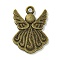 Tibetan Style Alloy Pendants, Lead Free & Cadmium Free, Angel, Antique Bronze, 15.5x21.5x1.5mm, Hole: 1.5mm