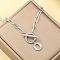 Stainless Steel Paperclip Chain Initial Necklaces with OT Clasps, Stainless Steel Color, Letter O, 18.11 inch(46cm)