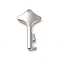 Non-Tarnish 304 Stainless Steel Pendants, Rhombus Key Charm, Stainless Steel Color, 18x10x2.5mm, Hole: 0.8mm