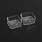 Plastic Candle Cup, Clear, Square, 38x38x17mm