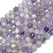 Natural Lavender Amethyst Beads Strands, with Seed Beads, Faceted Table Cut Cube, 8~9.3x8~9.3x8~9.3mm, Hole: 0.6mm, about 38pcs/strand, 15.35''(39cm)