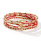 5Pcs Glass Seed Beads & CCB Beads Stretch Bracelets, Stackable Bracelets for Women, Dark Red, Inner Diameter: 6-1/2 inch(16.5cm)