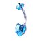 Heart Cubic Zirconia Belly Button Rings, 316L Surgical Stainless Steel Piercing Navel Rings, Curved Barbell Body Jewelry for Women, Stainless Steel Color, Colorful, 11mm, Pin: 1.6mm