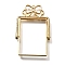 Alloy Open Back Bezel Pendants, For DIY UV Resin, Epoxy Resin, Cadmium Free & Nickel Free & Lead Free, Rectangle with Bowknot, Light Gold, 48.5x31x3.5mm, Hole: 1.5mm