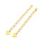 925 Sterling Silver Chain Extender, Heart, Real 18K Gold Plated, 50mm
