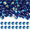 80Pcs AB Color Plated Glass Beads, Faceted Round, Mauve, 10x9mm, Hole: 1.5mm