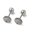 304 Stainless Steel Stud Earring Findings, Stainless Steel Color, 12.5x6mm, Pin: 0.8mm