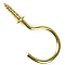 Brass Cup Hook Ceiling Hooks, Screw Hanger, for Indoor and Outdoor Use, Golden, 36.85mm