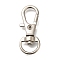 Alloy Swivel Lobster Claw Clasps, Platinum, 31x12x5mm, Hole: 9x7mm