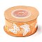 Organza Ribbons, Butterfly with Flower Pattern, for Gift Wrapping, Valentine's Day, Wedding, Birthday Party Decorating, Dark Orange, 1-1/8 inch(27mm), about 5.4yards(5m)/roll