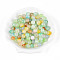 Spray Painting Imitation Jade Glass Beads, Round, Two Tone, Green Yellow, 8~8.5mm, Hole: 1.6mm