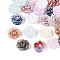 Opaque Resin Beads, Flower, with Glitter Powder, Mixed Color, 9~10x4~5mm, Hole: 0.7~0.8mm
