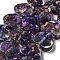 Dyed Natural Imperial Jasper with Resin Beads Strands, Heart, Dark Violet, 14x16x5mm, Hole: 1.2mm, about 13pcs/strand, 6.81 inch(17.3cm)