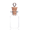 Wooden Cork Wishing Bottle Pendants, with Lid, Column, Clear, 24x13mm, Hole: 6mm, Capacity: 1.5ml(0.05fl. oz)