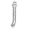 304 Stainless Steel Pendants, Letter Charms, Letter J, 27x6x3mm, Hole: 1.6mm