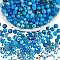 2 Bag Glass Round Beads Set, Colorful & Cracked Faceted Round, with Glass Seed Beads, for DIY Bracelet Jewelry Making, Turquoise, 1~10mm, 40g/bag