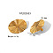1Pair Exaggerated Vintage Flat Round 304 Stainless Steel Stud Earrings, Golden, 39.5x27.5mm