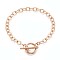 201 Stainless Steel Cable Chain Bracelets for Men Women, with Alloy Toggle Clasps, Golden, 7-1/2 inch(19cm)